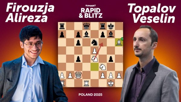GM Firouzja, Alireza - GM Topalov, Veselin. Разгром в Итальянке! Poland.