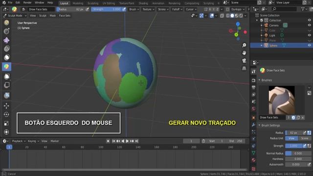 Blender 3D - DRAW FACE SETS E O CLOTH BRUSH смотреть онлайн