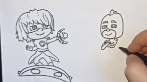HOW TO DRAW PJ MASKS, рисуем герои в масках