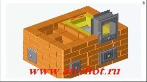 Двухколпаковая отопительная печь 4х3 кирпича