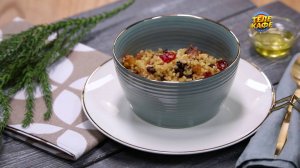 Вкусный завтрак! Каша из булгура с изюмом, курагой и фисташками