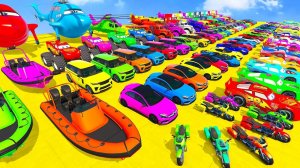 Машинки летают и прыгают! Развивающие мультики Машины помощники. Мультфильмы про машинки