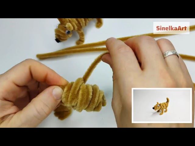Детские поделки собака / DIY / Tutorial / Синельная проволока мастер класс смотреть онлайн