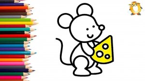 Мультик - раскраска для детей МЫШОНОК. Учимся как рисовать МЫШКУ вместе с детьми // ОБУЧАШКА ТВ