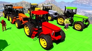 МУЛЬТИК Человек-паук и Цветные ТРАКТОРЫ с Супергероями Мультфильм для детей