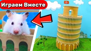 Хомяк в лабиринте "Пизанская башня" 🐹🏛️ приключения Умного Хомяка 🐹🏛️ Видео для детей