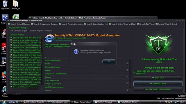 Trillium Security MultiSploit Tool v6.5.4 - Security CVE-2018-8174 + Security CHM Exploit Generator смотреть онлайн