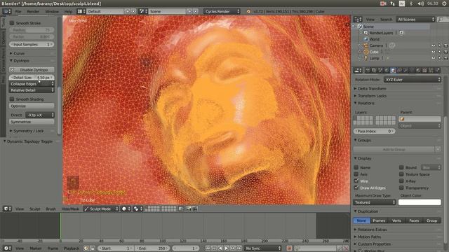 Blender 2.72 Sculpt Collapse Edges (to Reduce Vertices)