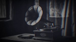 Граммофон монохром Ч/Б //Футаж
