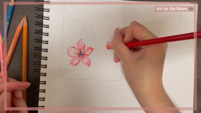 Cherry blossom & a girl with kimono 👘 drawing смотреть онлайн