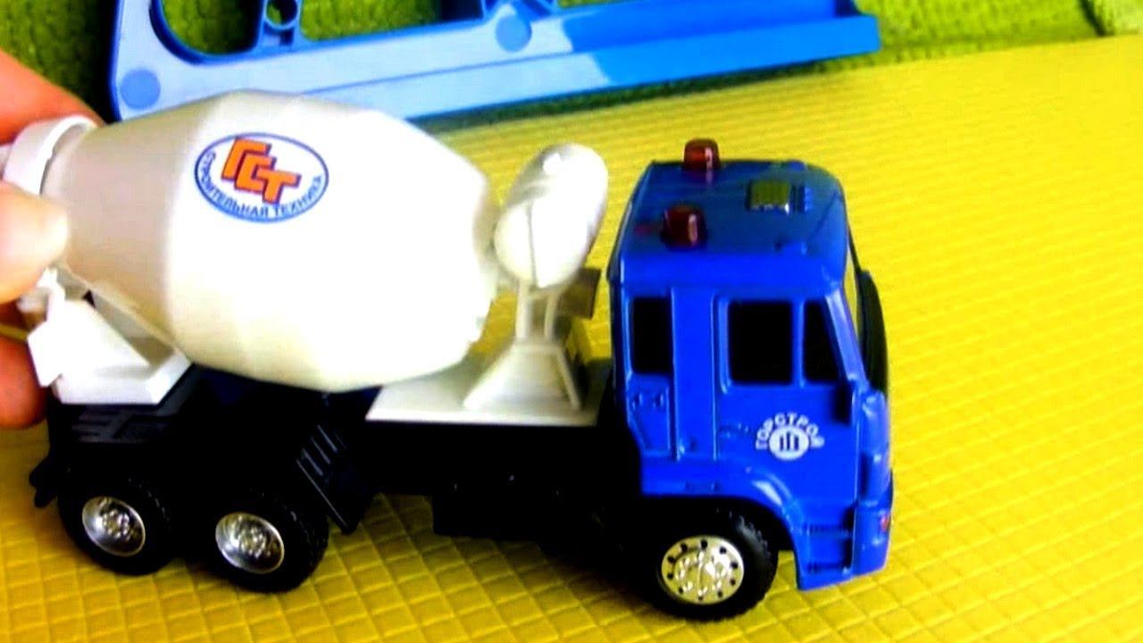 Бетономешалка - Строительная техника. Разноцветный бетон. Видео с машинами смотреть онлайн