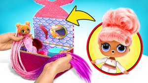 Превращаем куклу в прекрасную русалку || Блестящий подводный дом. Веселые поделки!