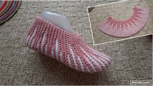 СЛЕДКИ укороченными рядами платочной вязкой. / Подробный МК. /