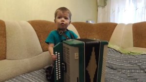 ребенок играет на гармошке