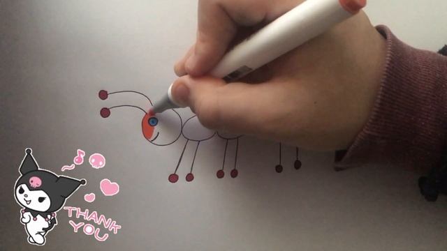 Bolalar uchun Chumoli rasm chizish Drawing Ant for children Рисование Муравей для детей смотреть онлайн