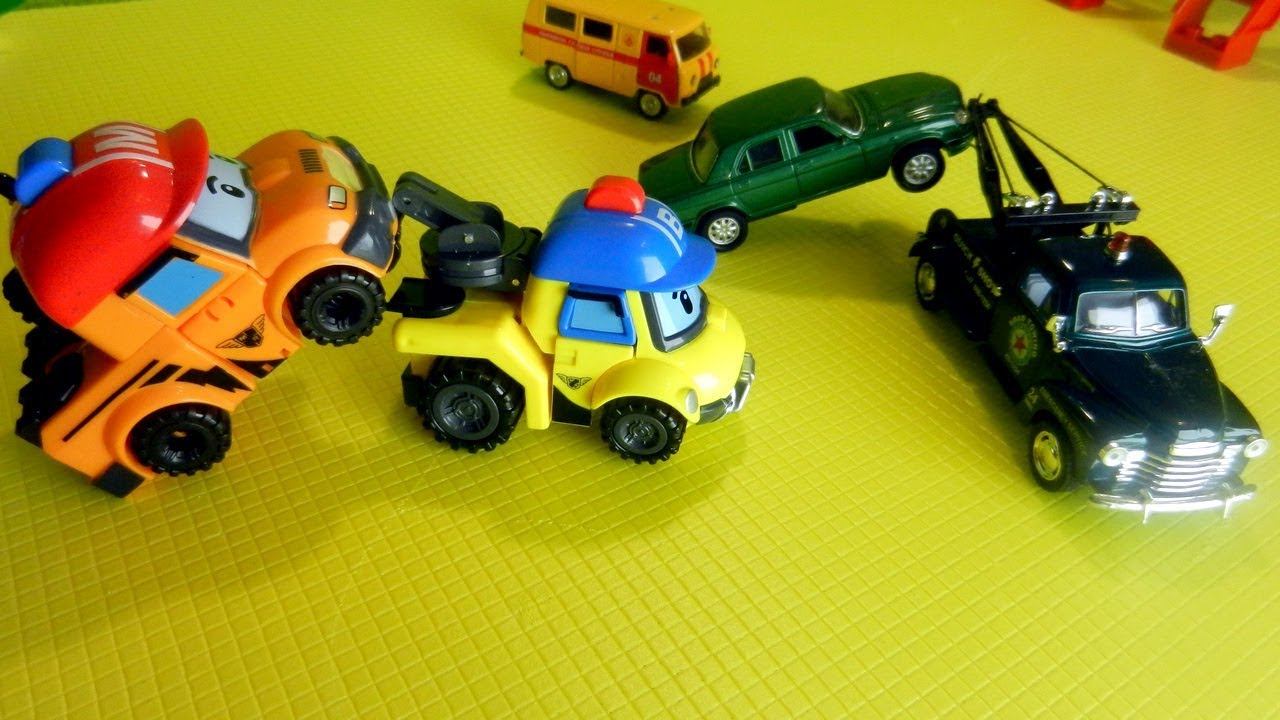 Игрушечные машинки. Соревнования эвакуаторов. Видео для детей смотреть онлайн