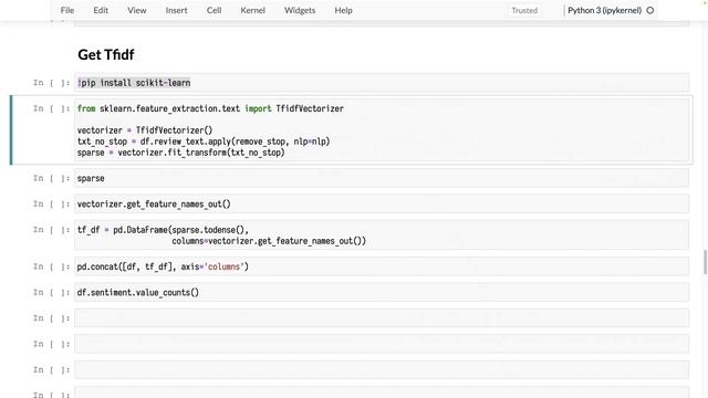 077. Using scikit-learn to calculate Tfidf for Pandas text смотреть онлайн