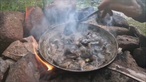 Жареная картошка с грибами. Витькина кухня