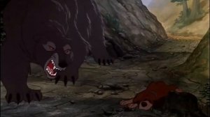 шерхан(советский) и шерхан(диснэевский) против медведя(fox in the hound)