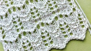Великолепный ажурный узор с волнами для вязания джемпера,  летнего топа, палантина