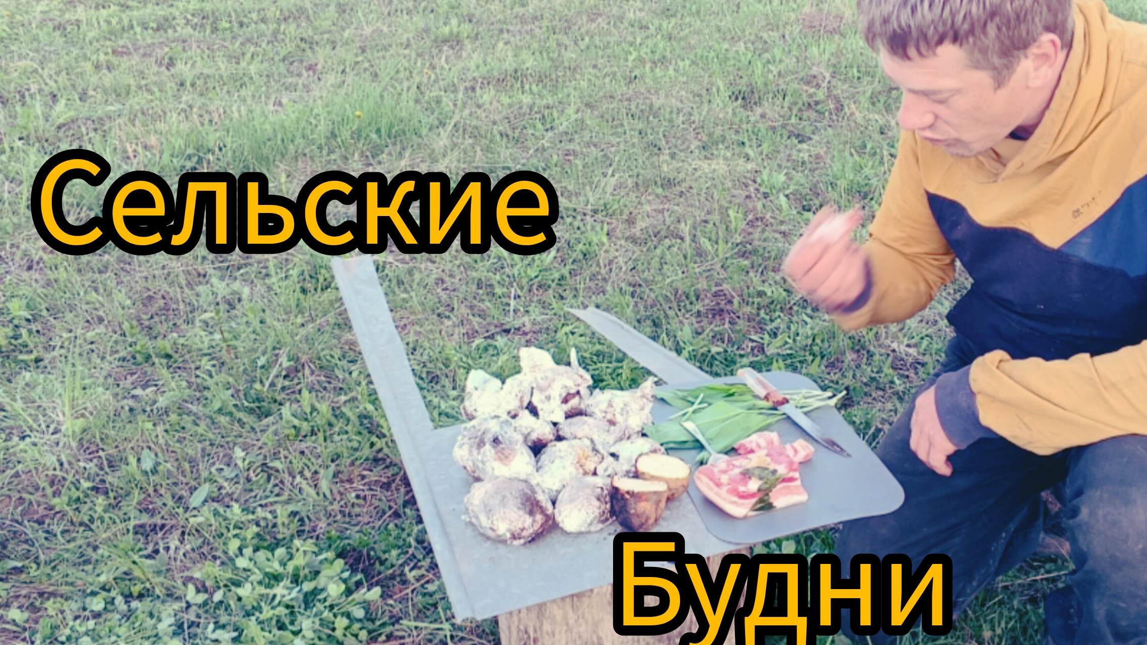 Сельские будни,пеку картошку,салат из черемши.Работаем в селе. смотреть онлайн