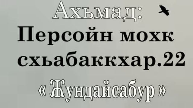 Ахьмад Абу Яхья: Персойн мохк схьабаккхар 22. Жундайсабур. Исламан тарих