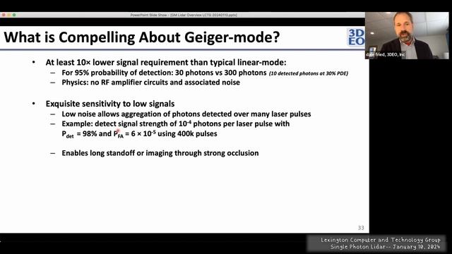 Single Photon Geiger-Mode Laser Radar (Lidar)
