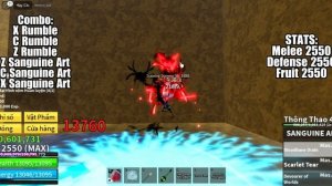 BEST COMBO SANGUINE ART + Rumble V2 | BLOX FRUIT UPDATE 20