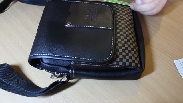 Посылка c AliExpress №25 Качественная мужская сумка через плечё. смотреть онлайн