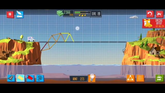 BUILD A BRIDGE LEVEL 19 (3 STAR) смотреть онлайн