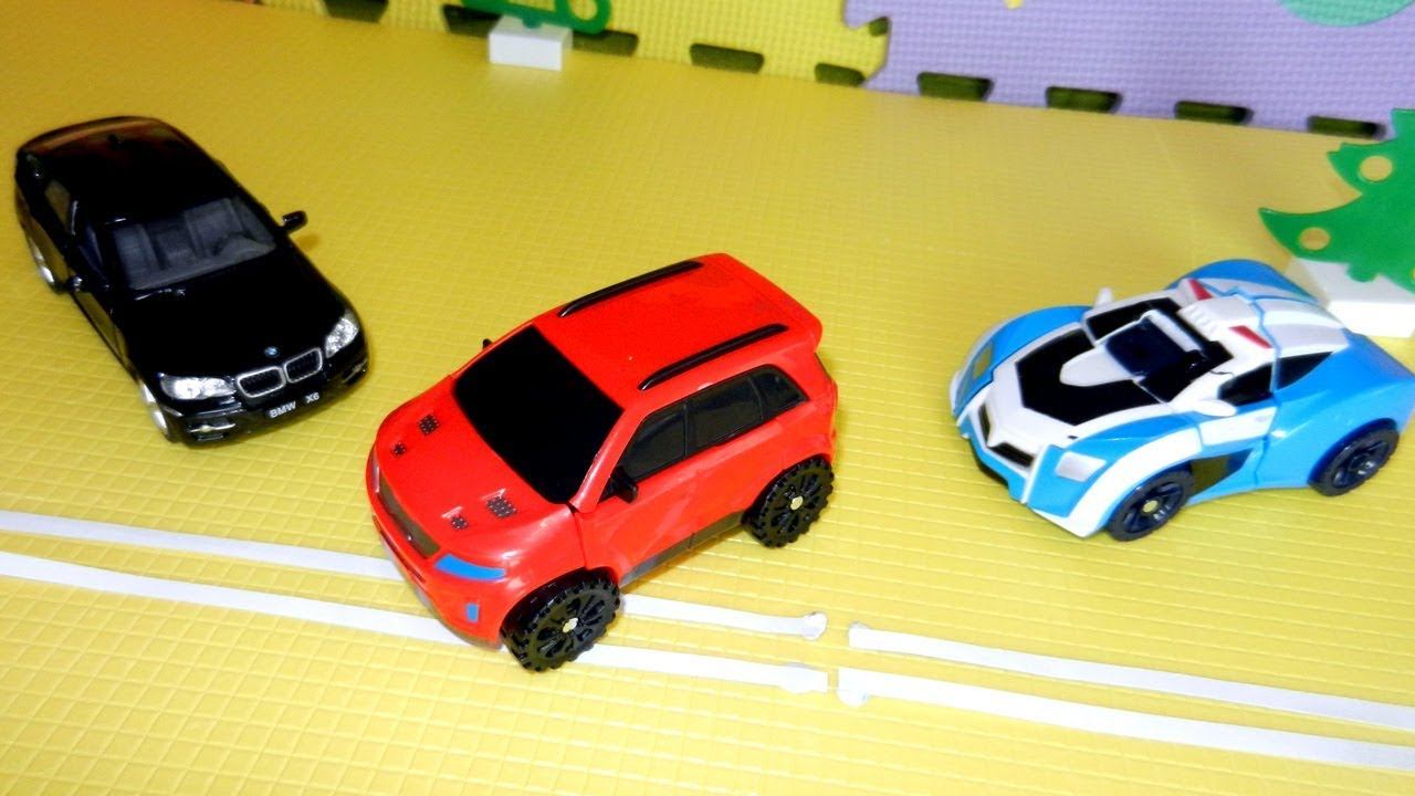 Тоботы - трансформеры и игрушечные машины. Видео для детей с игрушками смотреть онлайн