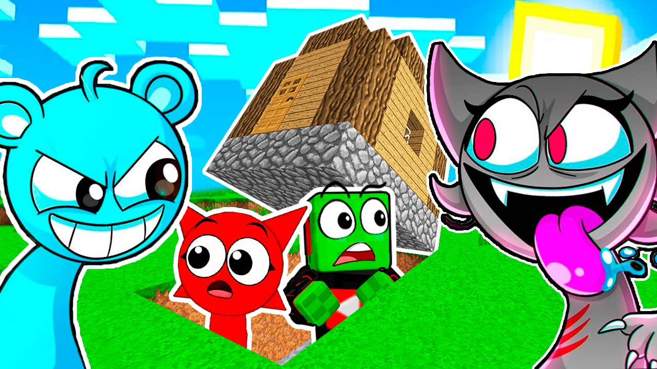 ПРЯЧУСЬ ПОД ДОМОМ с МРУНА от ВЕНДА и СКАЙ ХОРРОР СПРУНКИ В МАЙНКРАФТ смотреть онлайн