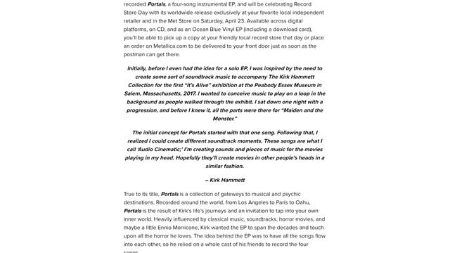 Кірк Гемметт анонсував СОЛЬНИЙ проєкт та альбом