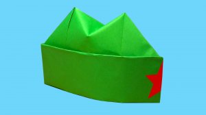 Пилотка из бумаги. Как сделать пилотку из бумаги. Поделка на 9 мая. Военная пилотка на 9 мая