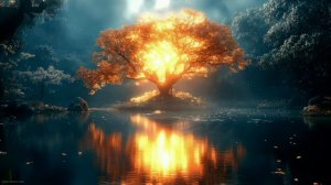 Сказочное Магическое Древо в Лучах Солнца | Fantasy Tree Light and Magic Lake - Живые Обои