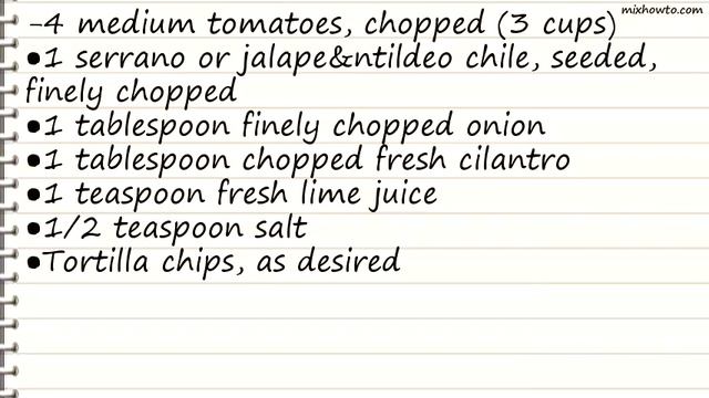Recipe Salsa Pico de Gallo with Chile смотреть онлайн