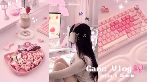 ʚ Vlog ɞㅣMy own cute home PC room✧°.🎀ㅣ🕹️Sweet desserts and games to enjoy at home🍵🍓ㅣinZOI Play˚♡