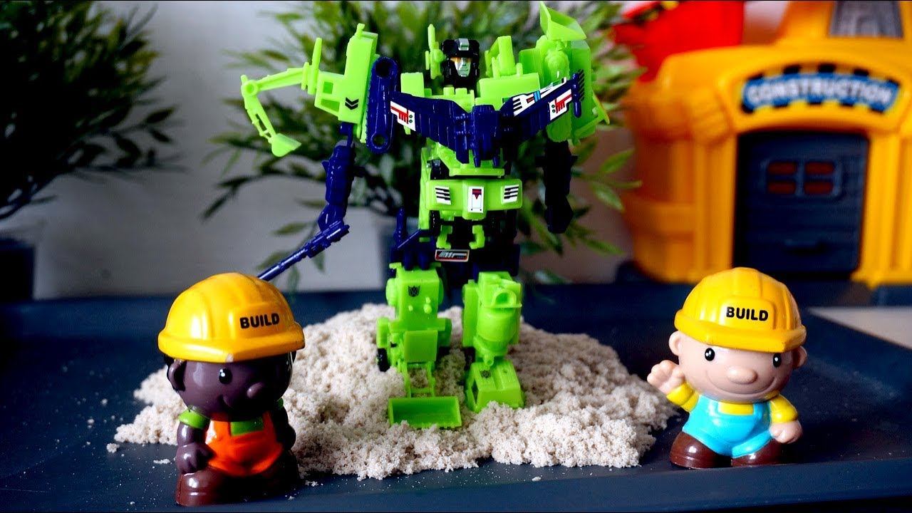 Робот - Трансформер 1 из 6. Строительные машины и робот. Видео для мальчиков смотреть онлайн
