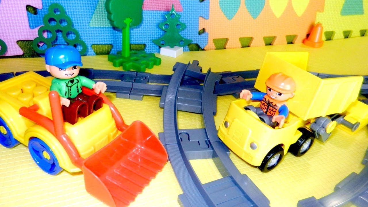 Строительные машины. Стройка железной дороги. Видео с машинами смотреть онлайн