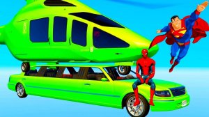 Мультик - Цветные Длинные Машинки Вертолеты Квадроциклы Велосипеды и Человек Паук для Детей