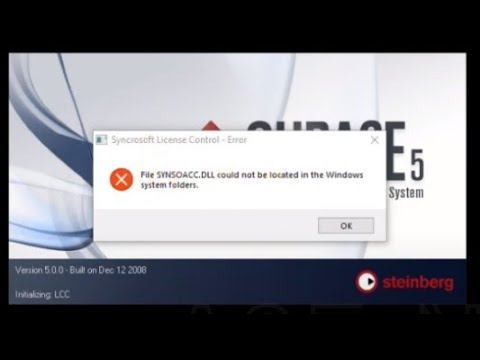 Вопросы По Cubase 5 - #1 ошибка: file SYNSOEMU.dll could not be lo located... смотреть онлайн
