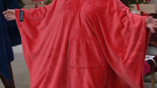 Throwbee 55" x 80" Ultra Soft Convertible Throw/Poncho on QVC смотреть онлайн