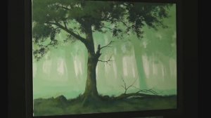 Рисуем лес необычным способом / Акриловая живопись