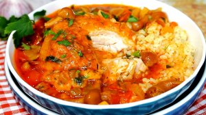 📌 Ароматная курица в томатном соусе с маринованными грибами