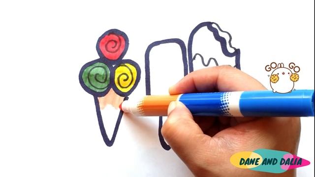 How to draw an ice cream? Как нарисовать мороженое? Muzqaymoq rasmini chizish смотреть онлайн