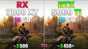 RTX 5060 Ti vs RX 7800 XT - Test in 10 Games