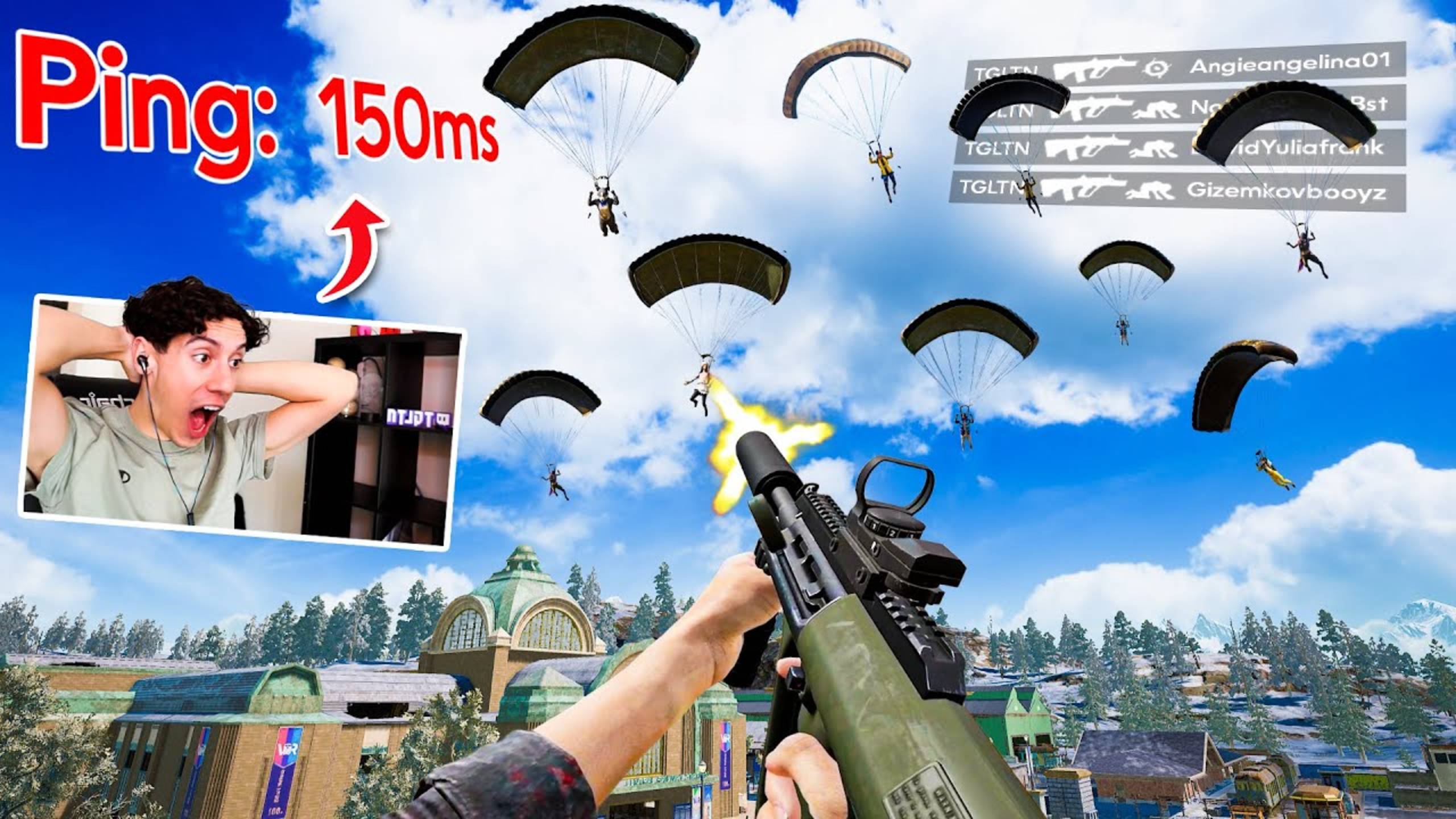 TGLTN Tries Ranked On Russian Server (150+ Ping) In PUBG...