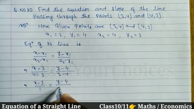 Find The Equation of a Straight Line | Find Slope of the Line | Class 11 Economics | Optional Math смотреть онлайн