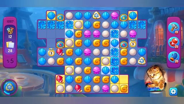 Fishdom 2022, No Boosters,  1087  Level  -  прохождение без бустеров,  1087  уровень.