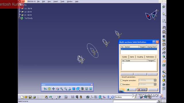 CATIA v5 | DASSAULT SYSTEMES | Walkthrough Part - 54 | MULTIPLE MULTI SECTION SOLID смотреть онлайн